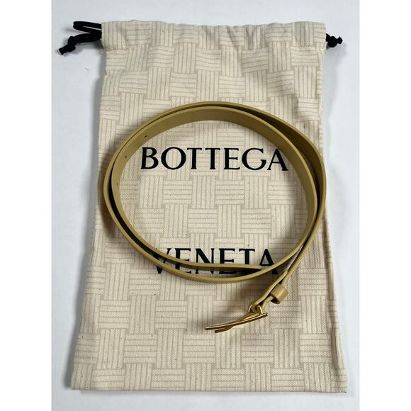 Bottega Veneta Cintura French Calf Leather Belt Olive Green Size 85 cm/34 in